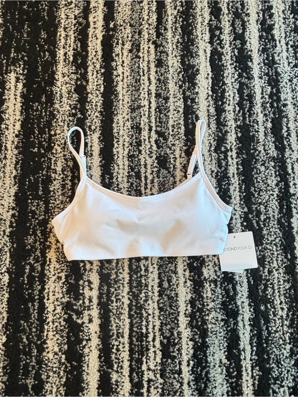 Beyond Yoga White Lightweight Bralette Tank Top